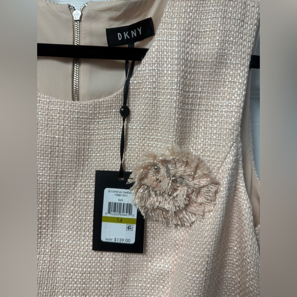 DKNY Pale Blush Sleeveless Fit-and-Flare Midi Dress - Picture 2 of 7